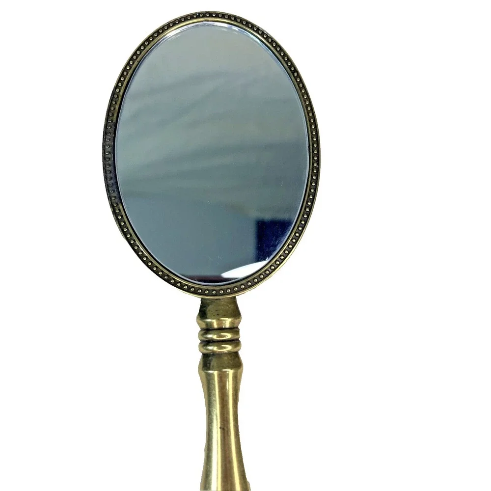 Alexander Kalifano Jeweled Decorative Brass Vanity Dresser Hand Mirror 8